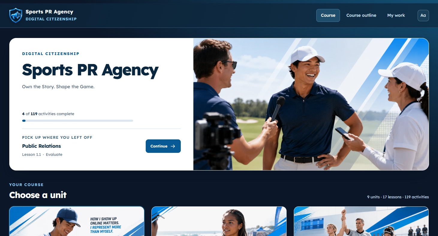 Sports PR Agency course imagery